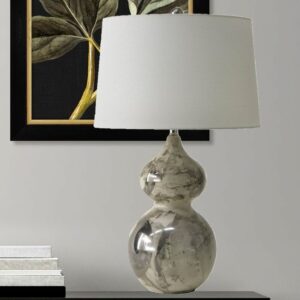 GOURD IN GLOSS GREY TABLE LAMP