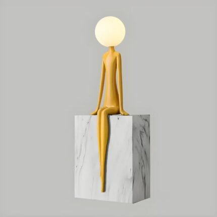 ABSTRACT RESIN LED FLOOR LAMP YELLOW