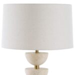 MODERN STACKED TRAVERTINE TABLE LAMP