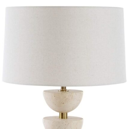 MODERN STACKED TRAVERTINE TABLE LAMP