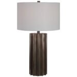 AGED GUNMETAL FLUTED TABLE LAMP