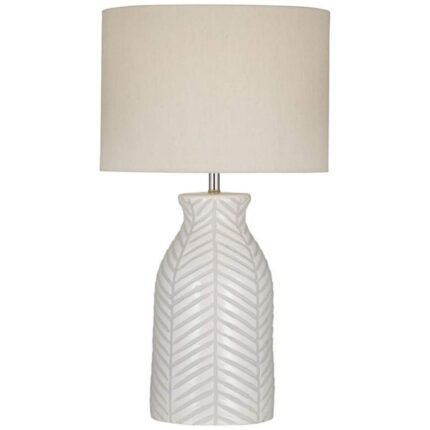 WHITE CREAM TERRACOTTA TABLE LAMP