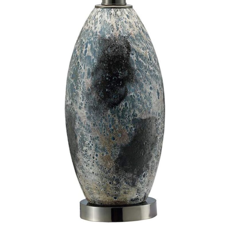 LOGAN BLACK AND WHITE REACTION GLASS TABLE LAMP