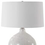 MODERN DRIPPED GRAY AND WHITE CERAMIC TABLE LAMP