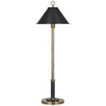 BRASS AND BRONZE BUFFET TABLE LAMP