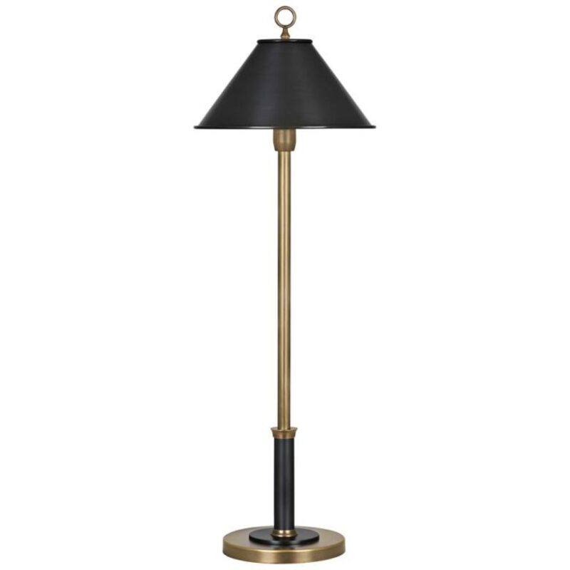 BRASS AND BRONZE BUFFET TABLE LAMP