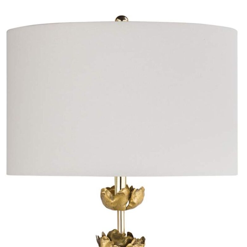 ADELINE FIVE GOLD FLOWERS BLOOM METAL TABLE LAMP