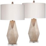 CHAMPAGNE GOLD GEOMETRIC TABLE LAMPS