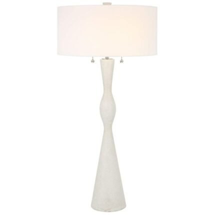 MODERN IVORY STONE TABLE LAMP