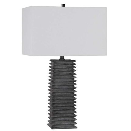 METALLIC CHARCOAL GLAZE CERAMIC TABLE LAMP