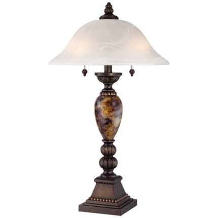 MARBLE ALABASTER GLASS TABLE LAMP