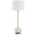 IVORY AND BRASS BUFFET LAMP