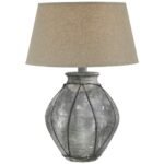 GRAY WASH HYDROCAL RUSTIC VASE TABLE LAMP