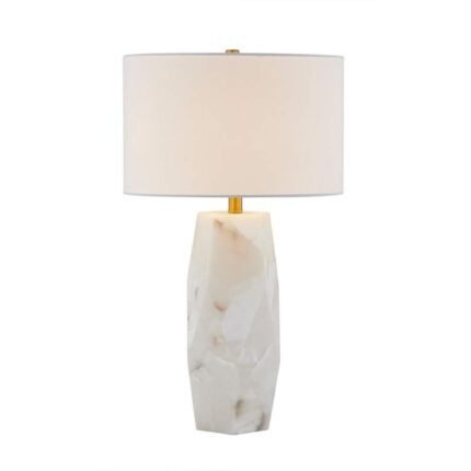 AUDREY WHITE ALABASTER TABLE LAMP