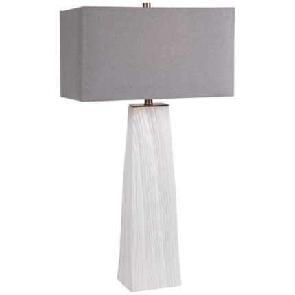 MODERN GLOSS WHITE CERAMIC TABLE LAMP