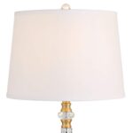 HIGH BRASS AND CRYSTAL TABLE LAMP