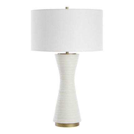 MATTE WHITE CERAMIC TABLE LAMP