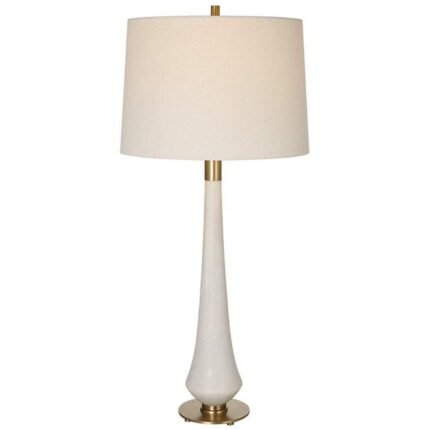 MODERN IVORY STONE BUFFET TABLE LAMP