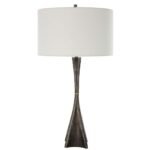 MODERN CAST IRON AND BRASS TABLE LAMP