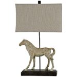 DAPPLE GRAY HORSE FIGURINE TABLE LAMP