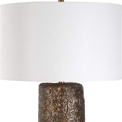 MODERN AGED BRONZE CERAMIC TABLE LAMP