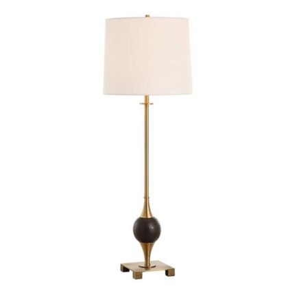 PLATED BRASS BUFFET TABLE LAMP