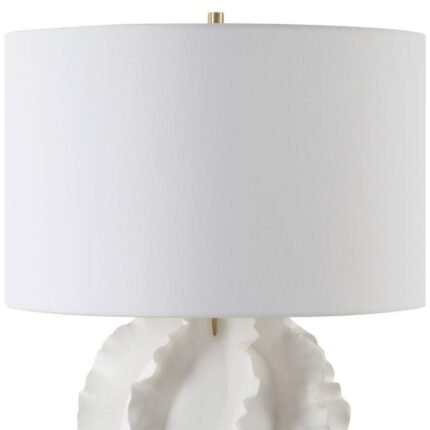 MODERN SATIN WHITE CERAMIC TABLE LAMP