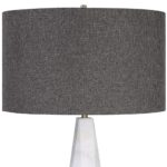 MODERN GRAY SHADE WHITE MARBLE TABLE LAMP
