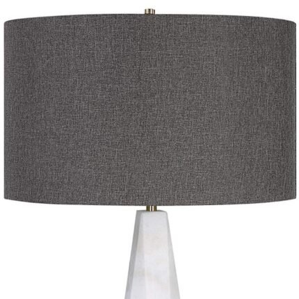 MODERN GRAY SHADE WHITE MARBLE TABLE LAMP