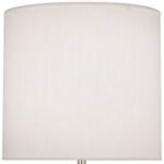 NICKEL AND CRYSTAL TABLE LAMP WITH PEARL SHADE