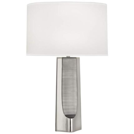 POLISHED NICKEL CONCAVE TABLE LAMP