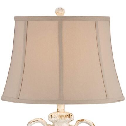 IVORY CERAMIC TABLE LAMP WITH USB DIMMER