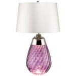 PLUM ART GLASS SMALL TABLE LAMP