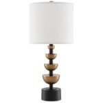 CHASTAIN BRASS AND BLACK MODERN LAMP
