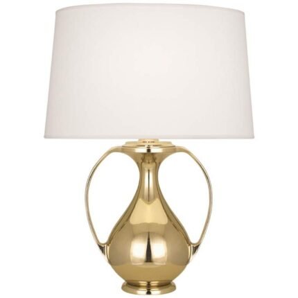 BRASS METAL 2 HANDLE JUG TABLE LAMP