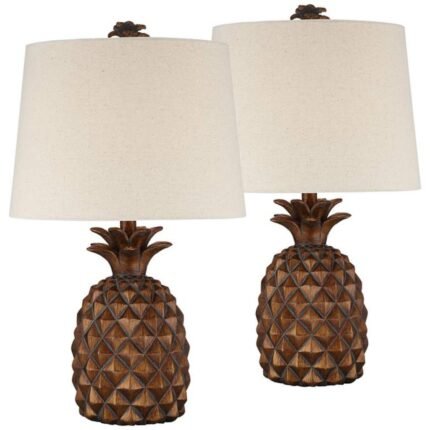 BROWN PINEAPPLE ACCENT TABLE LAMP