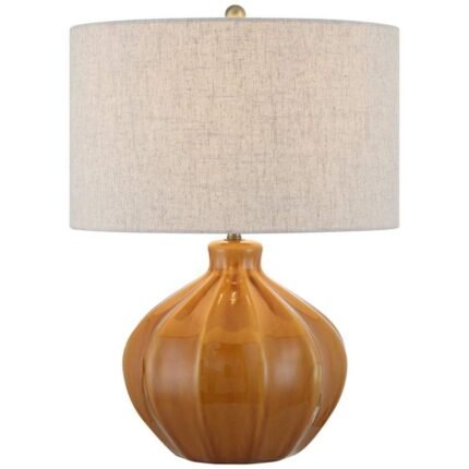 MID CENTURY MODERN BROWN CERAMIC TABLE LAMP