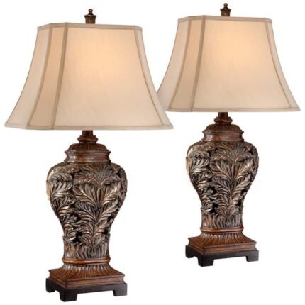BARNES AND IVY OAK LEAFWORK TRADITIONAL TABLE LAMP