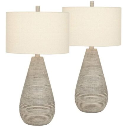 JULIO NATURAL GRAY VASE TABLE LAMP