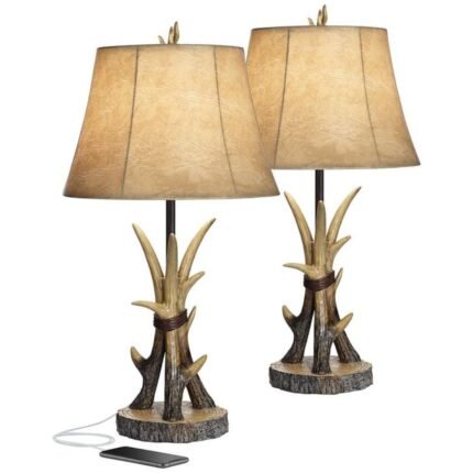 JOHN TIMBERLAND WESTERN RUSTIC ANTLER USB LAMP
