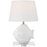 HIGH TROPICAL FISH WHITE CERAMIC LAMP