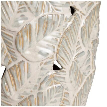 COASTAL LEAF CREAM CERAMIC TABLE LAMP