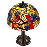 LOVEBIRDS FLORAL ANTIQUE BRONZE ACCENT TABLE LAMP