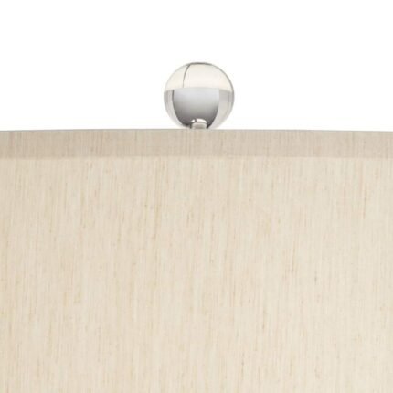 TEAL CERAMIC LAMP WITH WHITE MARBLE RISER