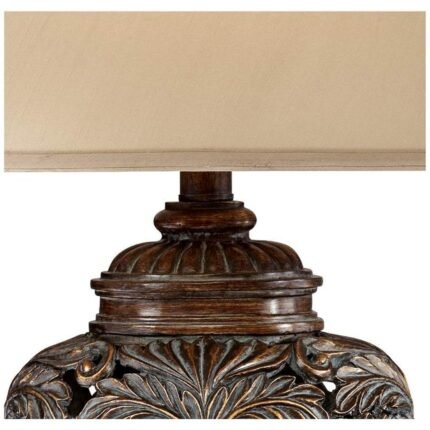 BRONZE VASE TABLE LAMP WITH USB DIMMER