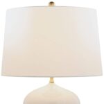 GLOSSY CREAM WHITE PORCELAIN TABLE LAMP