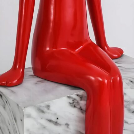 ABSTRACT RESIN LED FLOOR LAMP RED