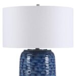 BLUE WAVY TEXTURE CERAMIC TABLE LAMP