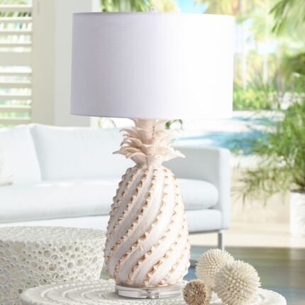 ESTATE CREAM PINEAPPLE CERAMIC TABLE LAMP