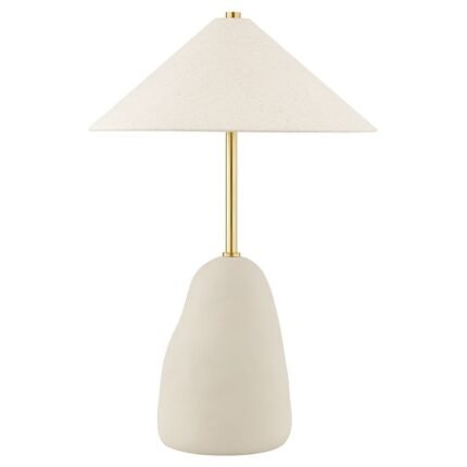 MODERN BRASS AND CERAMIC TABLE LAMP